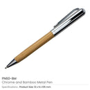 500 Chrome and Bamboo Metal Pens