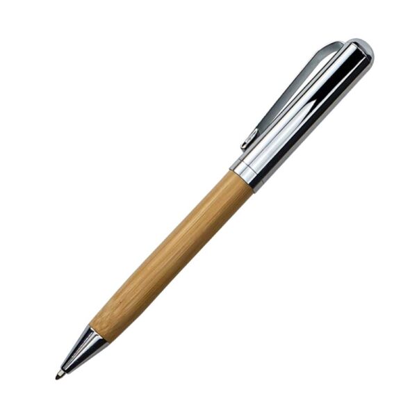 50 Chrome and Bamboo Metal Pens