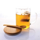 36 Clear Glass Mug with Bamboo Lid and Spoon
