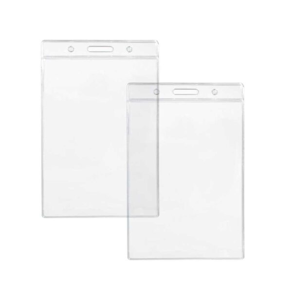 50 Clear Plastic ID Card Holder