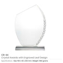 10 Crystal Awards with Engraved Leaf Design