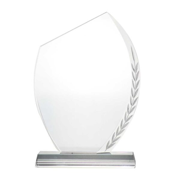 10 Crystal Awards with Engraved Leaf Design