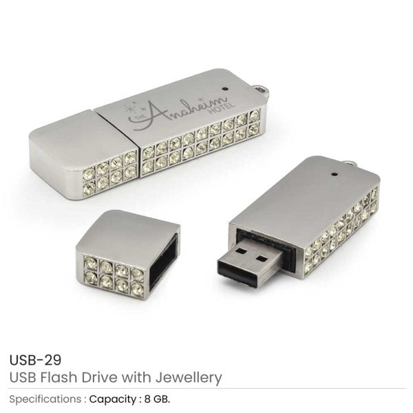 50 Crystal Studded USB Flash Drives - 8GB