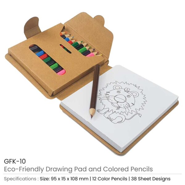 100 Drawing Pad with Color Pencils