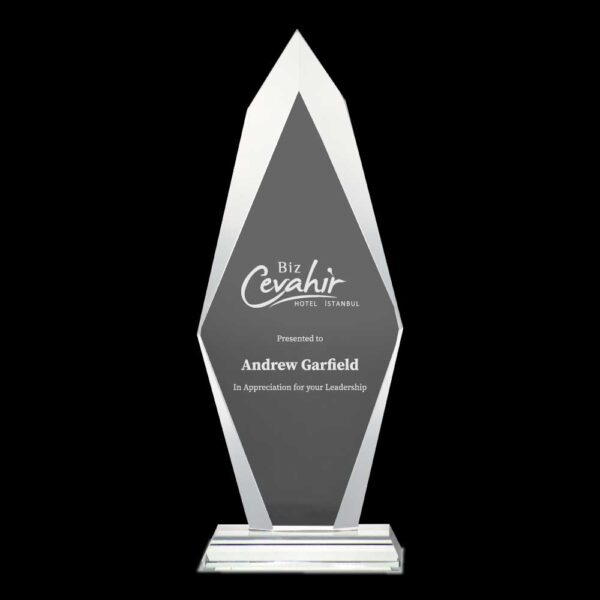 50 Flame Shaped Crystal Awards with Glass base & Box