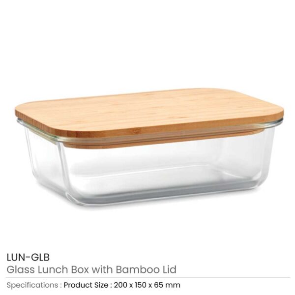 50 Glass Lunch Box with Bamboo Lid