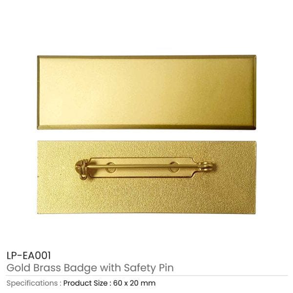 720 Gold Brass Badges with Safety Pin