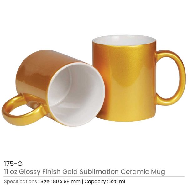 36 Gold Ceramic Mugs