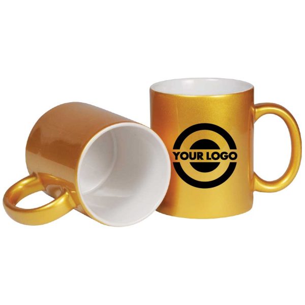 36 Gold Ceramic Mugs