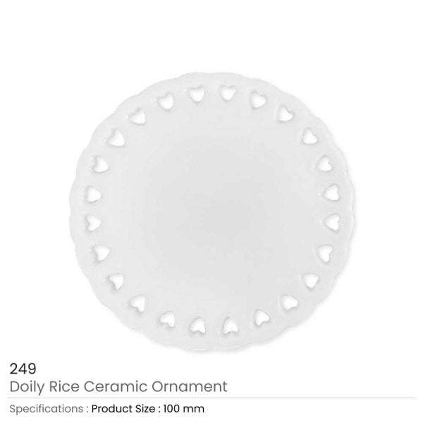 100 Doily Rice Heart Design Ceramic Ornaments