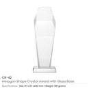 16 Hexagon Shaped Crystal Awards