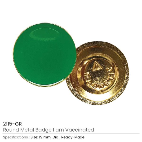 50 I Am Vaccinated Badge – Green imprint