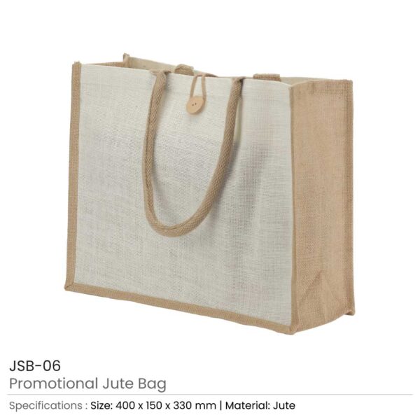 50 Jute Shopping Bags with Button