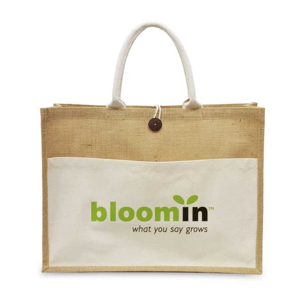 50 Jute Bags with Cotton Pocket