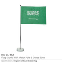 40 Flag with Metal Pole and Glass Base