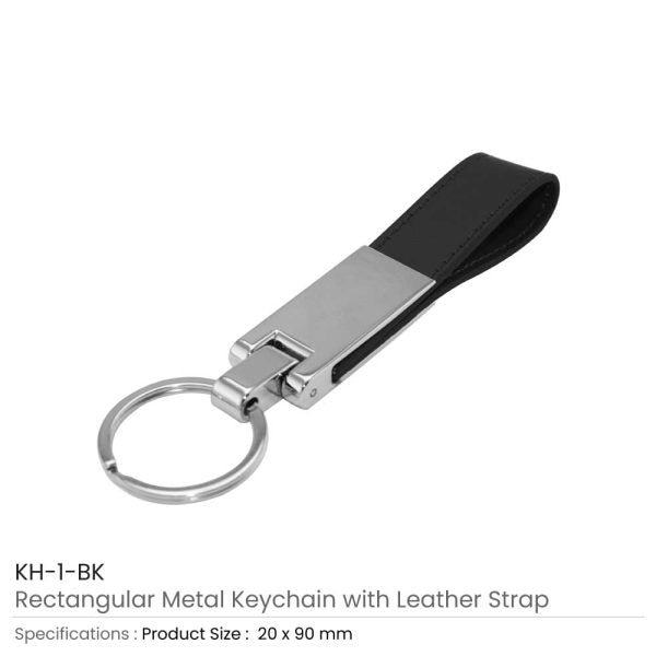 50 Metal Key Chains with Leather Strap