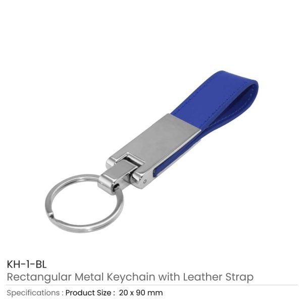 50 Metal Key Chains with Leather Strap