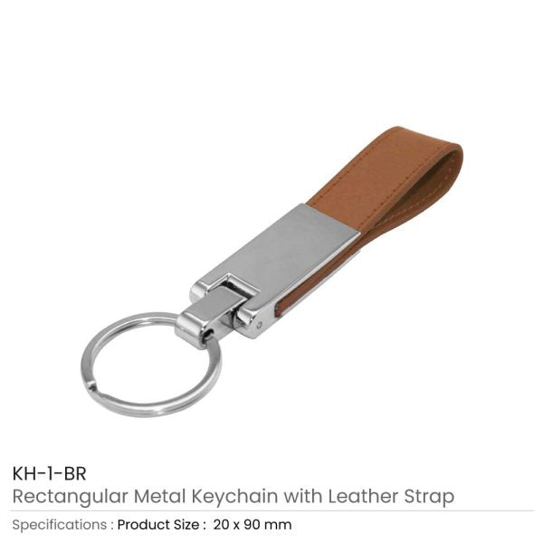 250 Metal Key Chains with Leather Strap