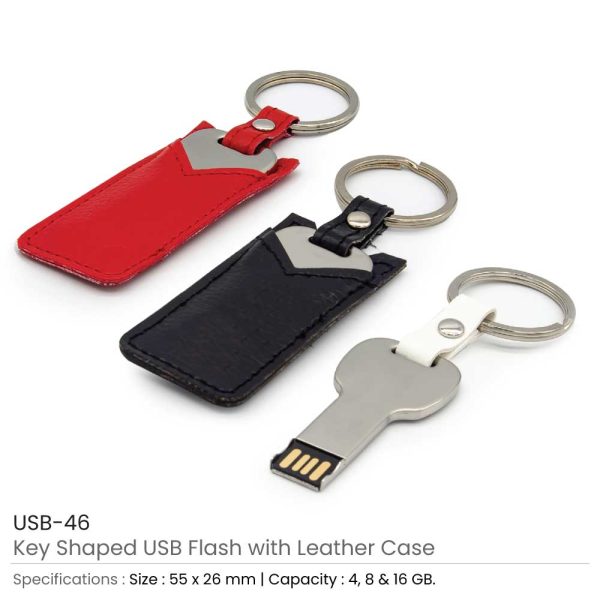 50 Key Shaped USB with Leather Case