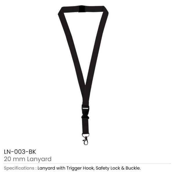 50 Lanyards with Hook, Safety Lock and Buckle