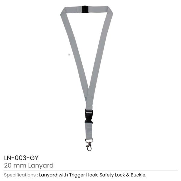 50 Lanyards with Hook, Safety Lock and Buckle