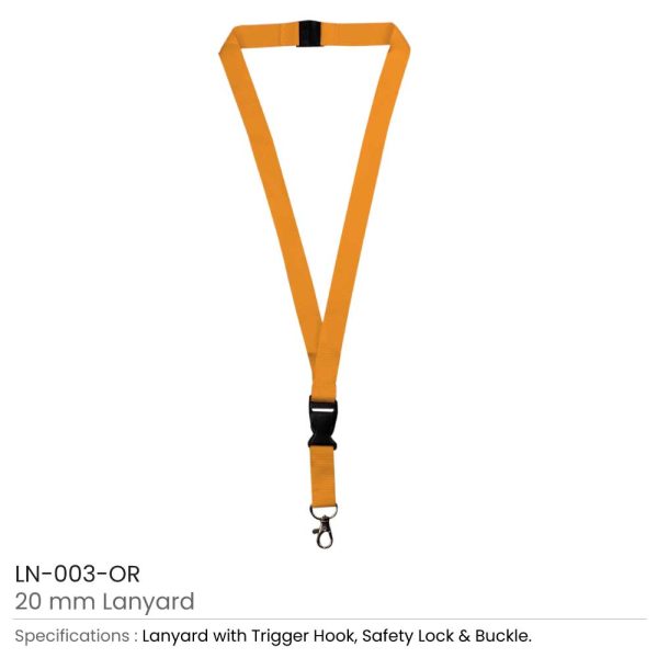 50 Lanyards with Hook, Safety Lock and Buckle