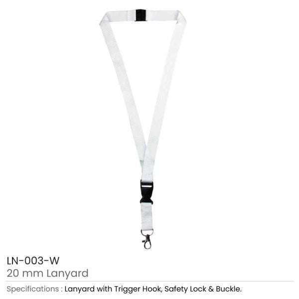 50 Lanyards with Hook, Safety Lock and Buckle
