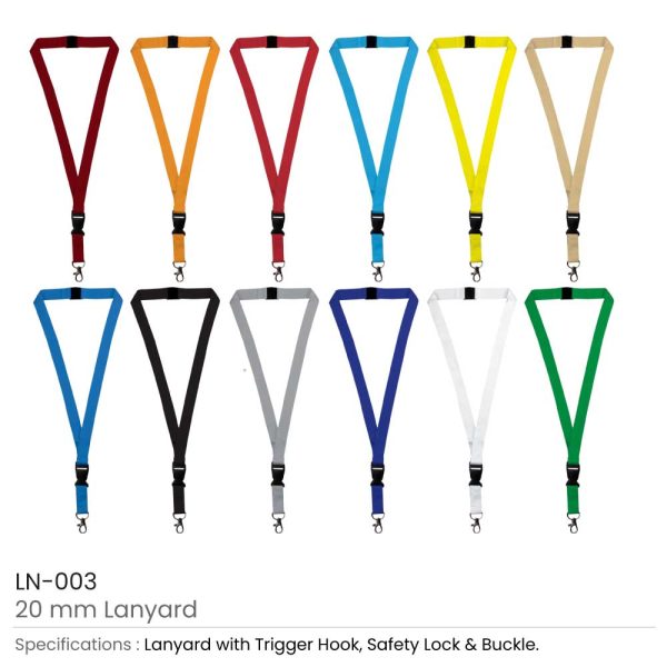 50 Lanyards with Hook, Safety Lock and Buckle