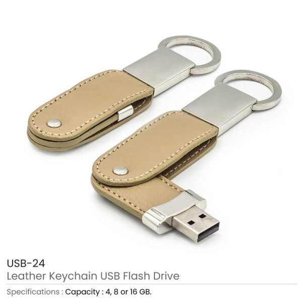 50 Leather Key Chain USB Flash - 8 GB