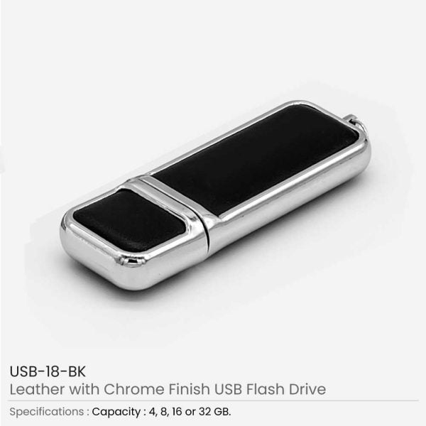 50 Leather with Chrome Finish USB 8GB