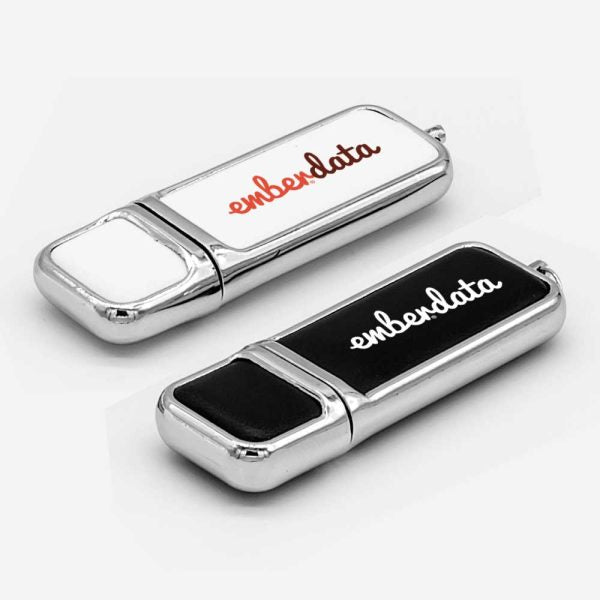 50 Leather with Chrome Finish USB 8GB