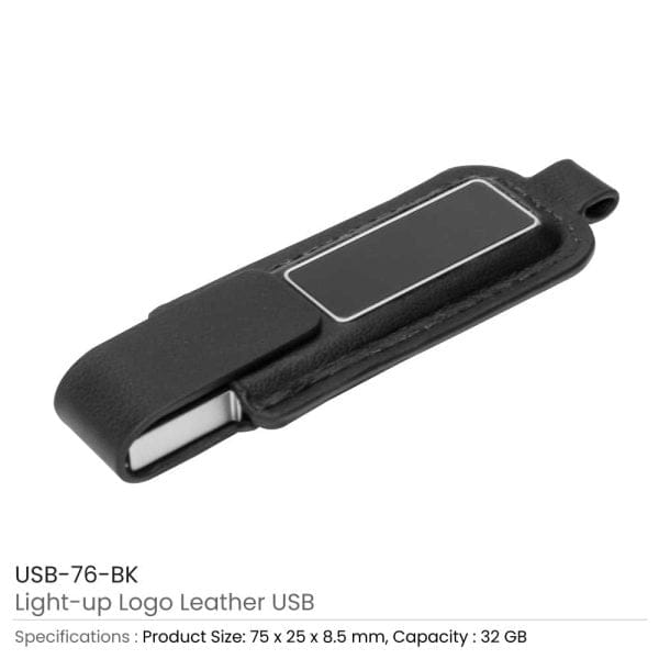500 Light-Up Logo Leather USB 32GB
