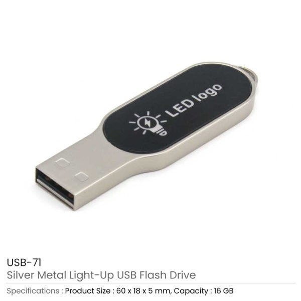 600 Oval Shaped Light-Up Logo USB