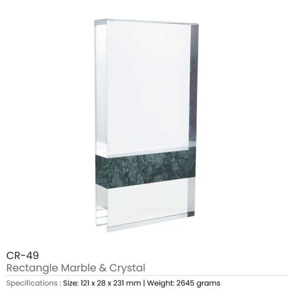 50 Rectangle Marble and Crystal Awards with Gift Box