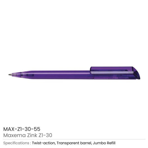 1000 Maxema Zink Pens Transparent body