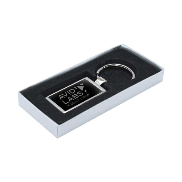 50 Rectangular Metal Keychains