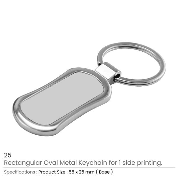200 Rectangular Oval Metal Keychains