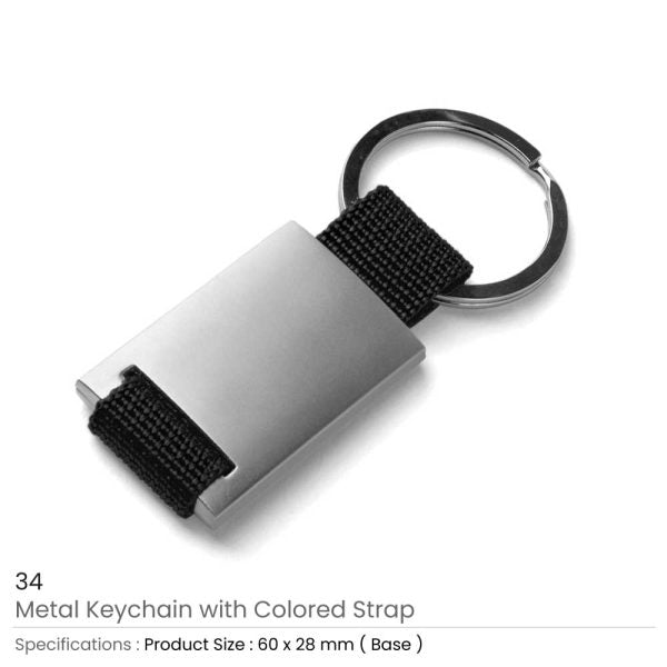 50 Metal Keychain with Strap