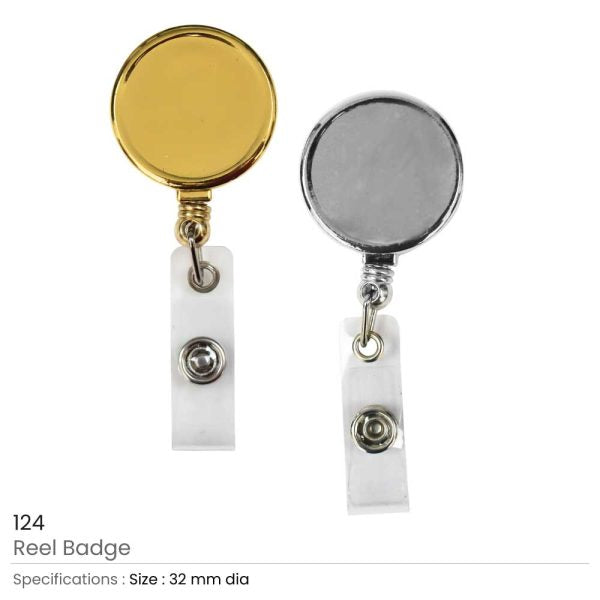 50 Round Metal Reel Badges
