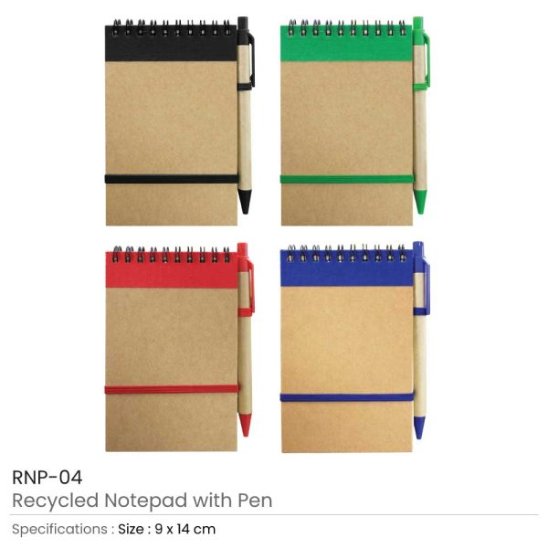 50 Recycled Notepads with Pen