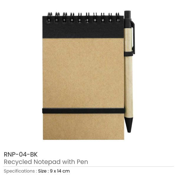 50 Recycled Notepads with Pen