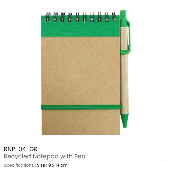 50 Recycled Notepads with Pen