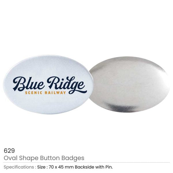 1000 Oval Button Badges