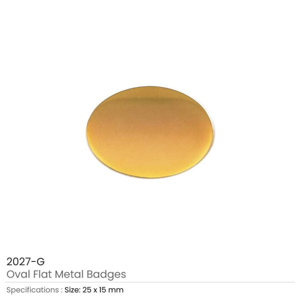 250 Oval Flat Metal Badges