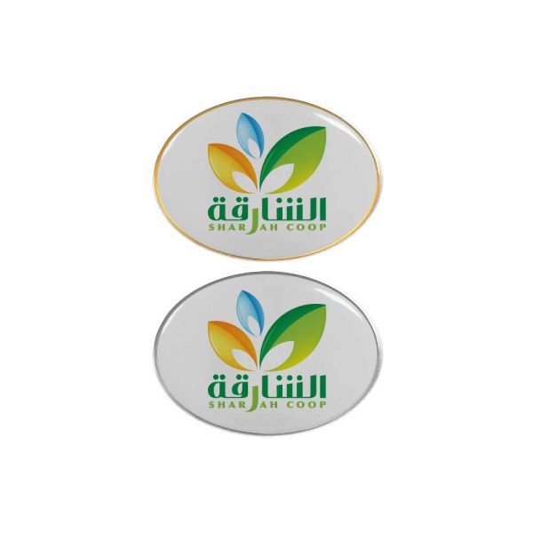 50 Oval Flat Metal Badges