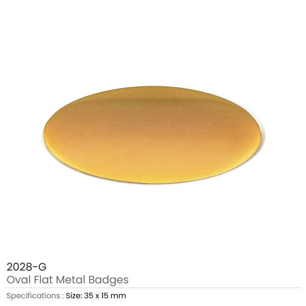 250 Oval Flat Metal Badges