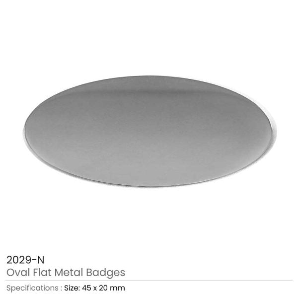 50 Oval Flat Metal Badges