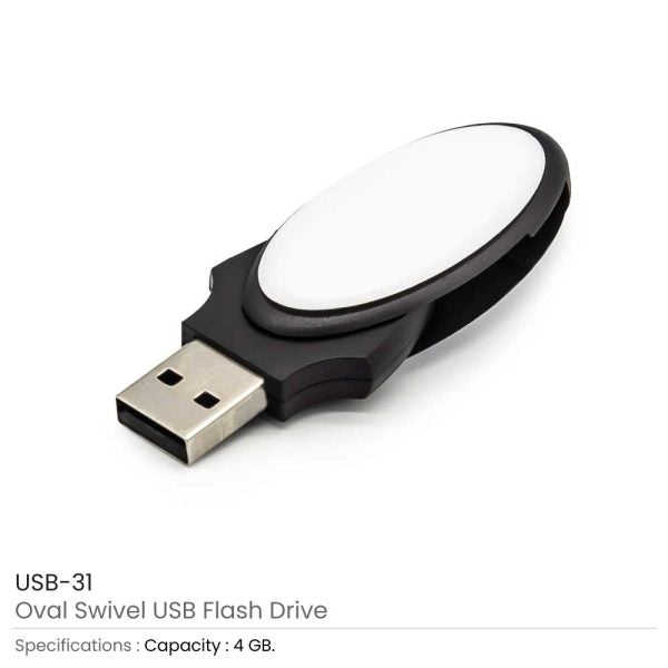 50 Oval Swivel 4GB USB Flash Drives