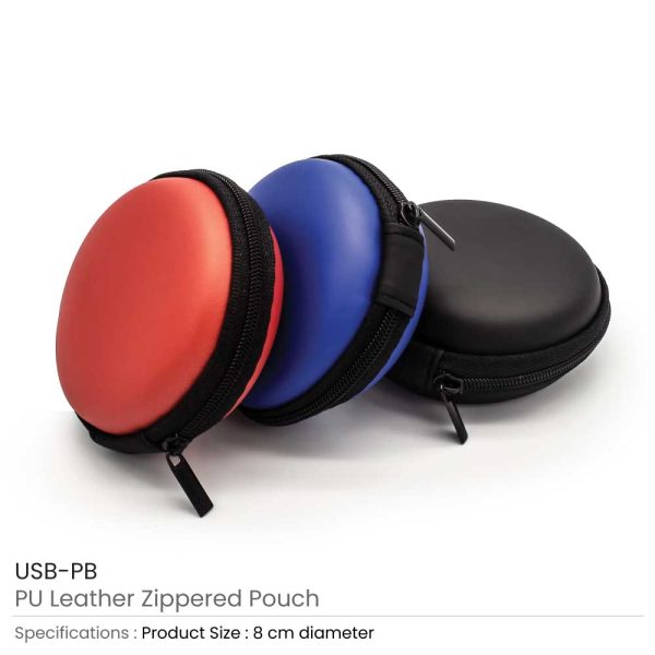 50 PU Leather Zippered Pouch