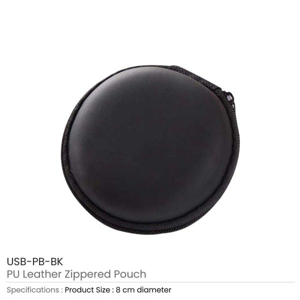 50 PU Leather Zippered Pouch